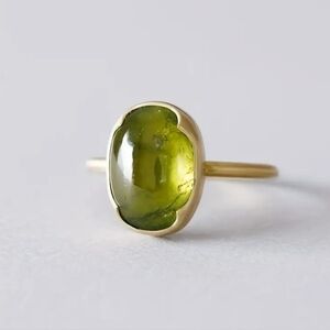 Translucent Cat Eye Oval Gold Boho Ring